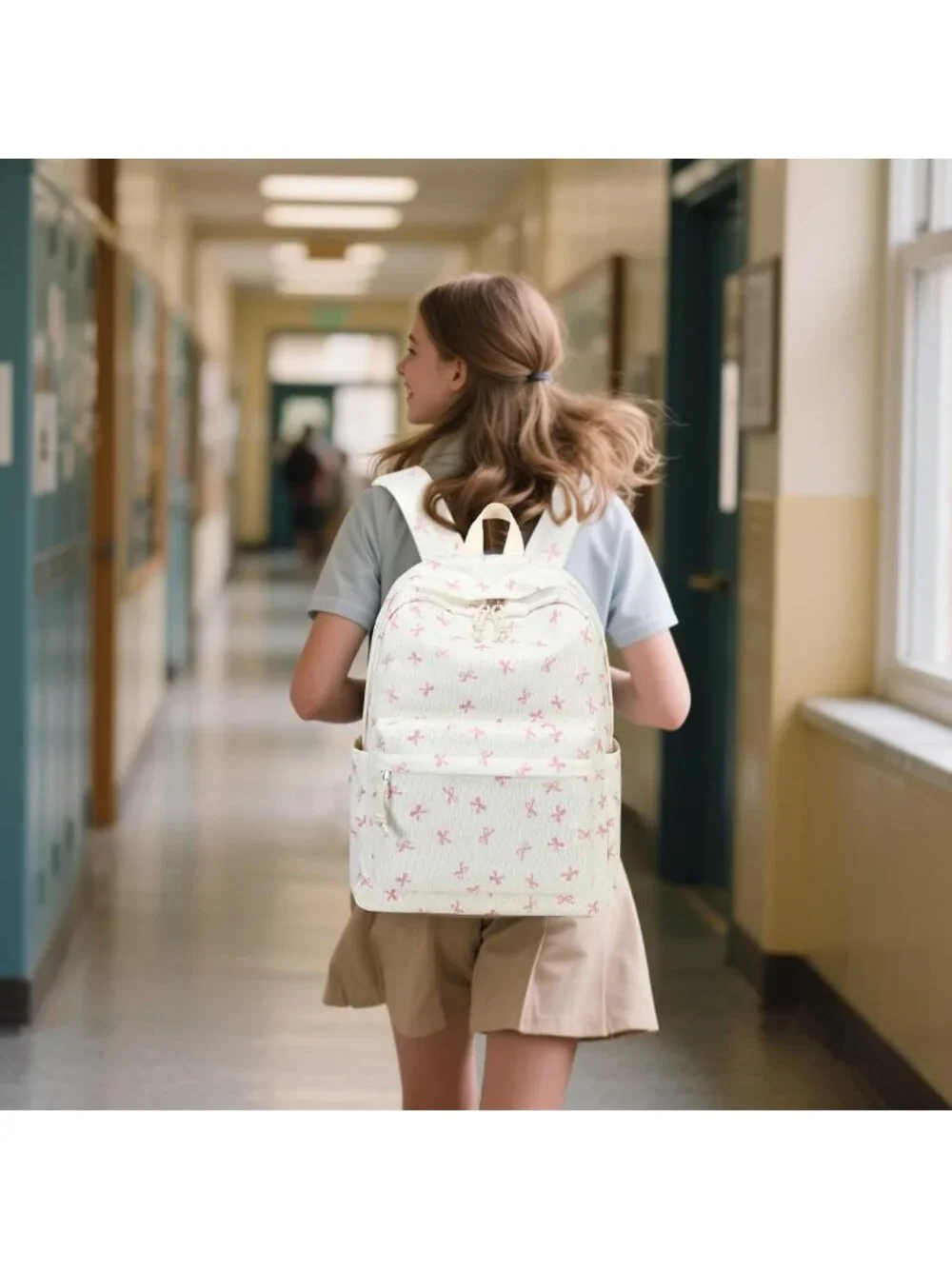 Stylish Corduroy School Backpack for Teen Girls | Laptop & Travel Daypack